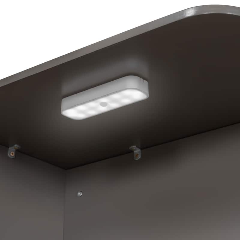 Roomfitters Twin L-Shaped Platform Bed with Trundle, Storage Cabinets and LED Desk