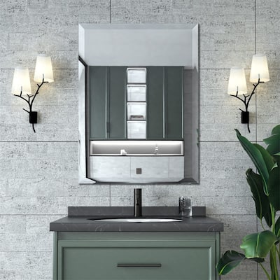 Frameless Rectangle Bathroom Vanity Mirror - Silver