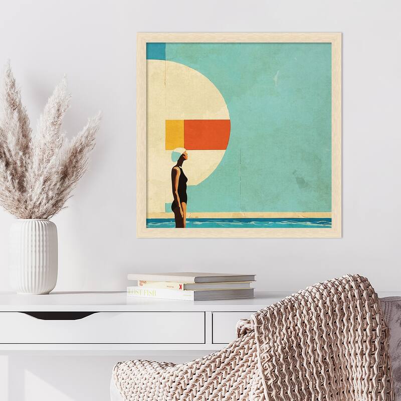 Mid Century Pool by Layla Oz Wood Framed Wall Art Print