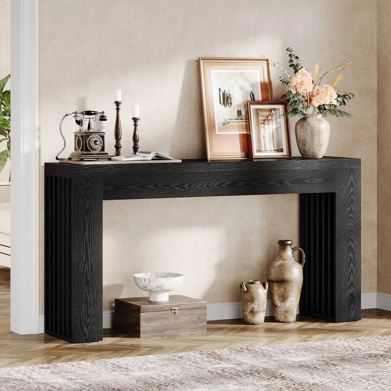 59'' Farmhouse Wood Console Sofa Accent Table for Entryway Foyer