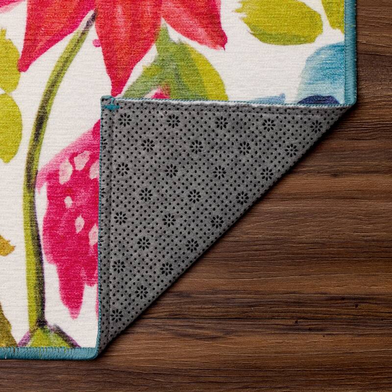 My Magic Carpet Machine Washable Rug Floral Bloom Multicolor