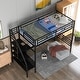preview thumbnail 1 of 10, Kid Friendly Twin Size Metal Loft Bed with Build-in Staircase Black