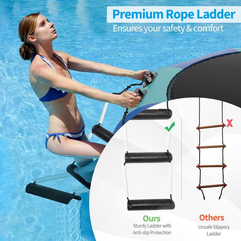 Goplus 15FT Inflatable Water Bouncer Splash Padded Water Trampoline - See Details