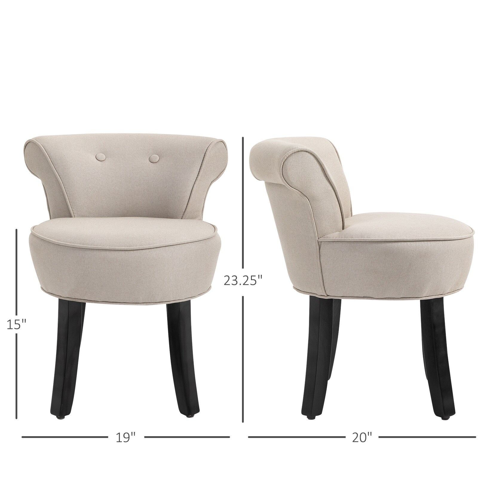 Homcom Small Modern Accent Chair With Wooden Legs Bedroom Dressing Chair Makeup Dressing Stool Soft Seat And Backrest Beige Overstock 31917650 Shop wayfair for all the best beige & tan bar stools & counter stools. overstock com