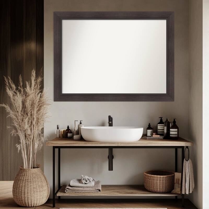 Sloped Non-Beveled Framed Bathroom Vanity Wall Mirror