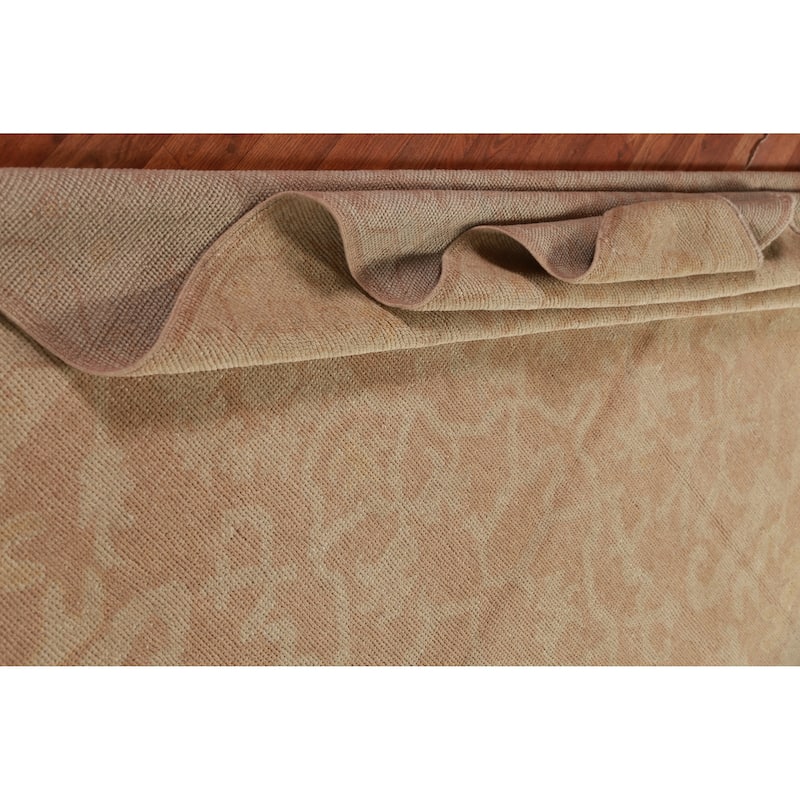 Hand Knotted Oriental 100% Wool Carpet Transitional All-Over Oranges & Rust Oushak Area Rug - 15' 7'' X 6' 8''