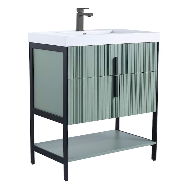 Fine Fixtures Serenity Modern Bathroom Vanity with White Gel Acrylic Top