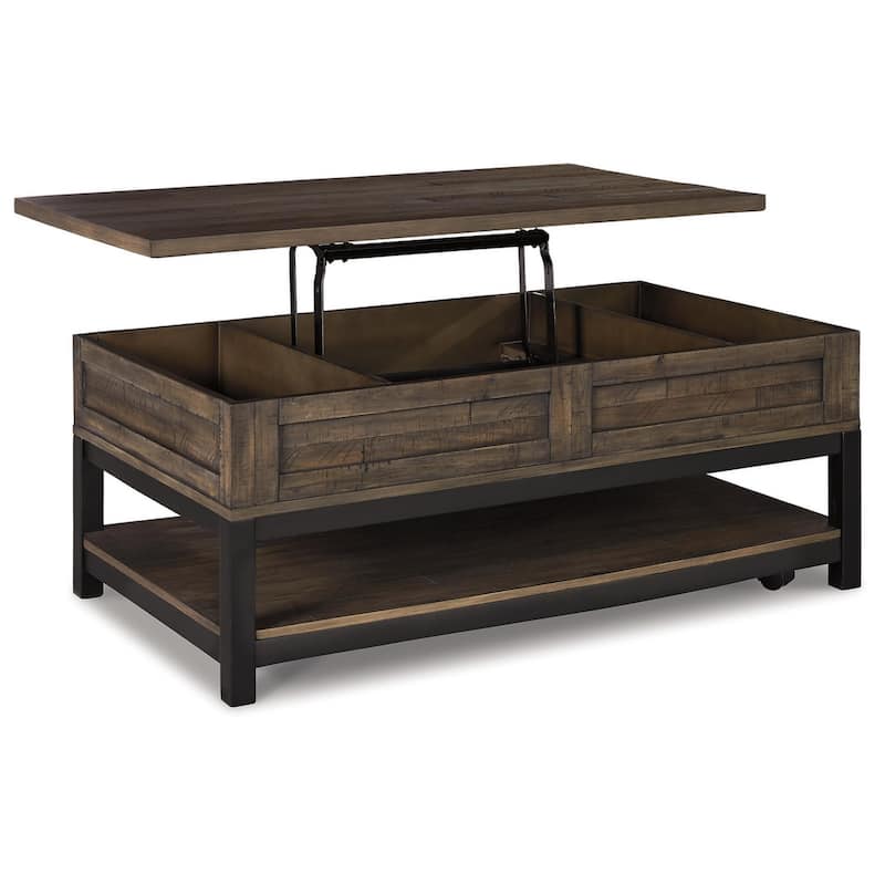 Johurst Grayish Brown Casual Rectangular Lift Top Cocktail Table