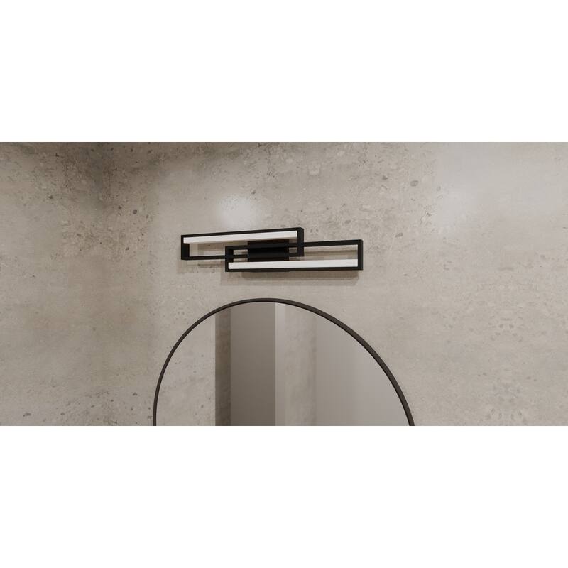 Kocha Integrated LED Earth Black Bath Light with CCT Switch