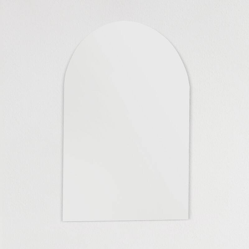 Rita 21 in. W x 28 in. H Arch Top Frameless Bathroom Vanity Wall Mirror - 22" x 28" - Silver