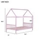preview thumbnail 3 of 11, Pink Rubber Wood House Bed,Twin Size Kids Bed
