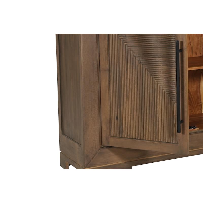 Willow 4-door Geometric Solid Wood Sideboard