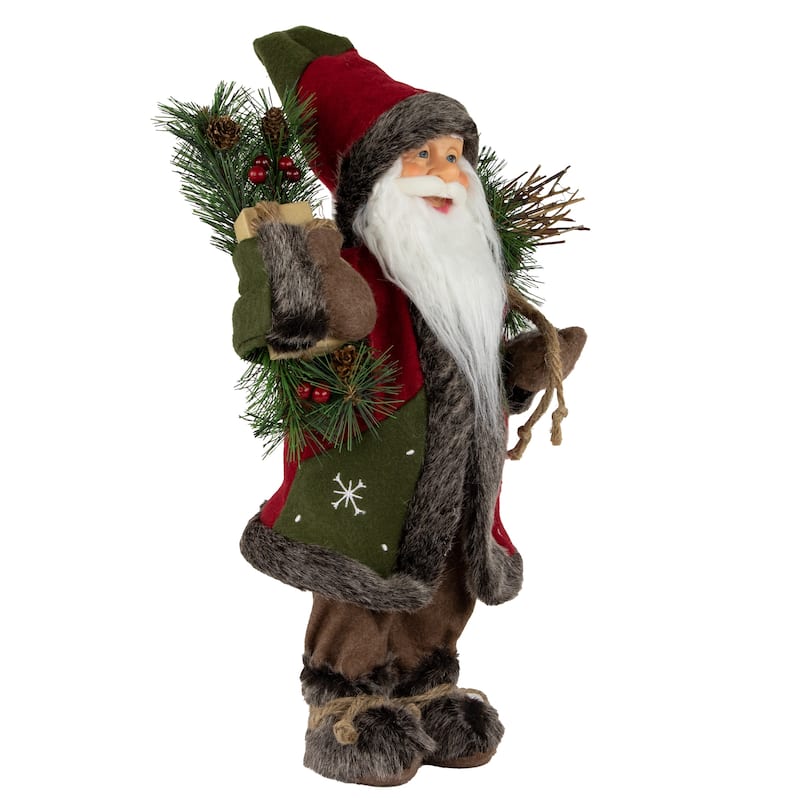 16" Country Santa Claus with Snowflake Jacket Christmas Figure