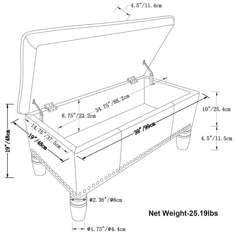 Modern Storage Ottoman for Living Room