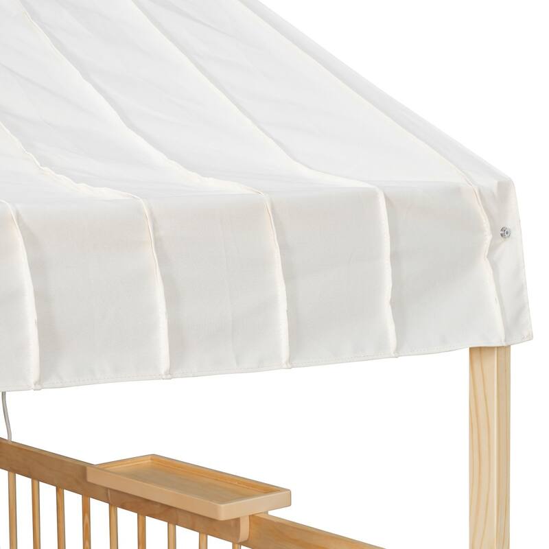 Full Size House Bed with 2 Drawers, Side Bookshelf with LED Strip