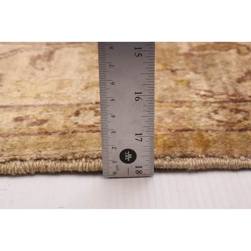 ECARPETGALLERY Hand-knotted Peshawar Oushak Khaki Wool Rug - 4'8 x 11'7
