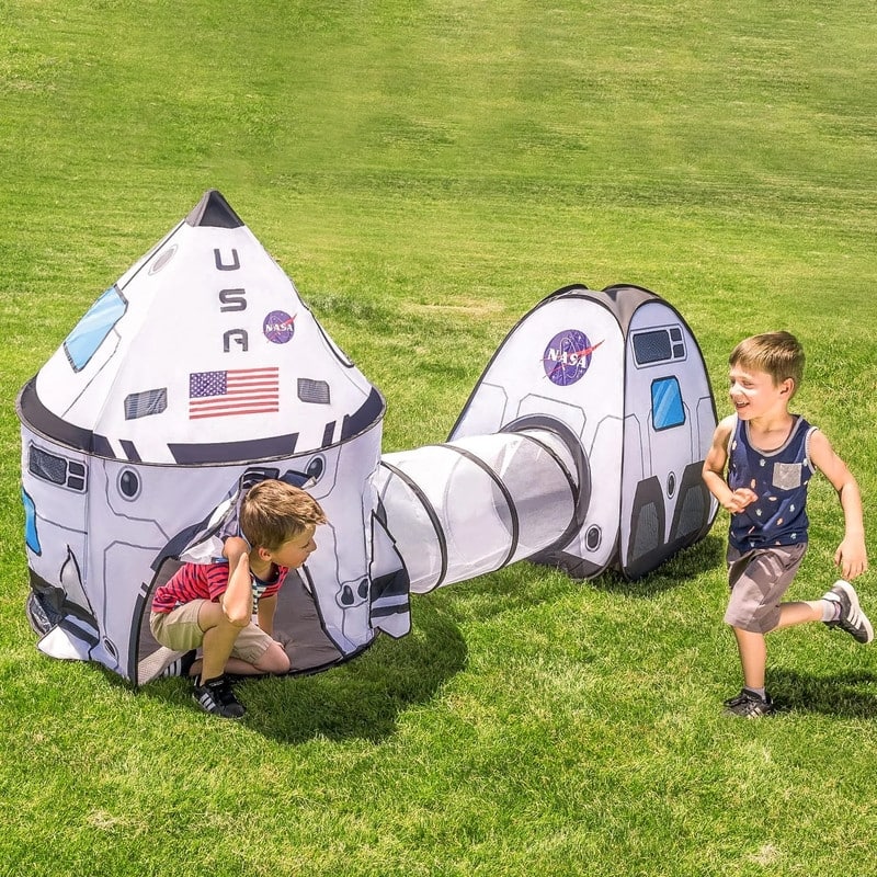 Rocket Ship Pop up Play Tent with Tunnel and Playhouse