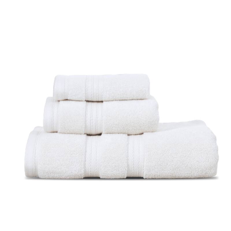 Home Weavers Elegance Essentials 550GSM Cotton Zero Twist Super Absorbent Bath Towel Set of 3 - Ivory - 27"x54", 16"x24", 13"x13"