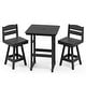 preview thumbnail 24 of 48, 3-Piece HDPE Counter Height Bar Set with 2 24.8'' Height Swivel Bar Stools and 29.92'' W Square Bar Table,Pub table sets of 3