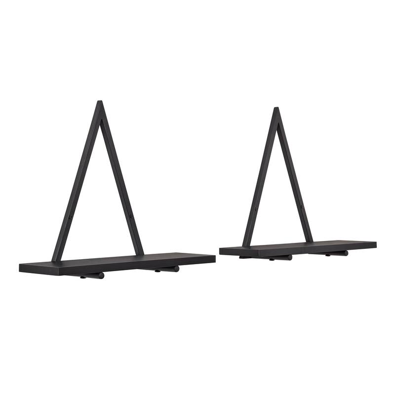 Danya B. Contemporary Decorative Triangle Accent Wall Shelf Set of 2 - Reversible Configuration