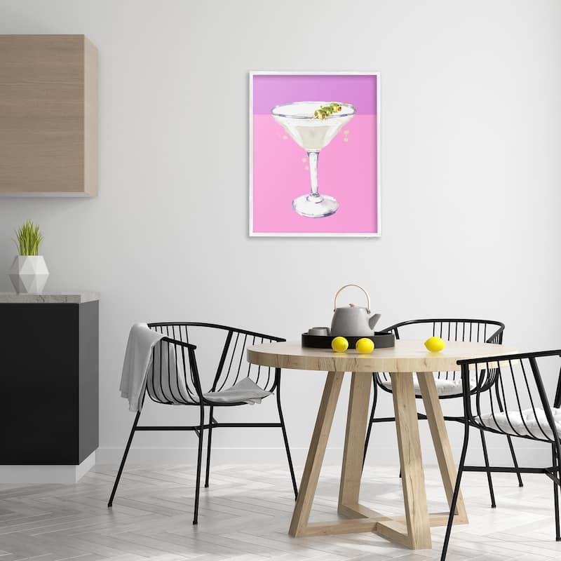 Stupell Bright Olive Martini Framed Giclee Art Design By Susan Jill