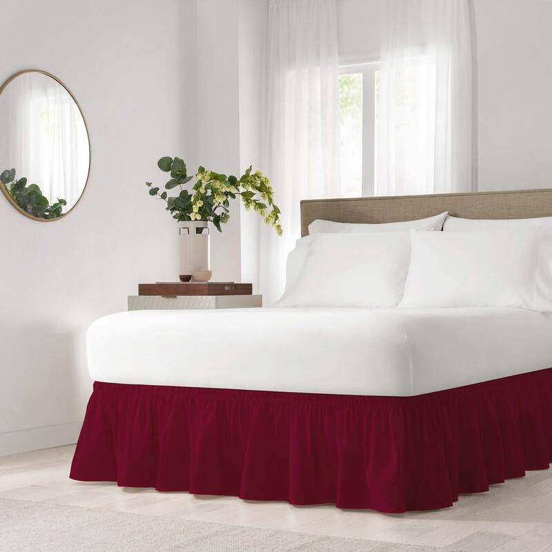 EasyFit Wrap Around Solid Ruffled Bed Skirt