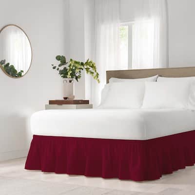 Copper Grove Fineshade Wrap Around Solid Ruffled Bed Skirt