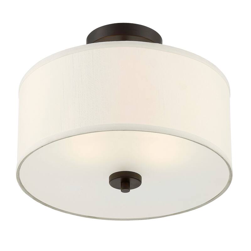 Meridian M60008 2 Light 13" Wide Semi-Flush Drum Ceiling Fixture