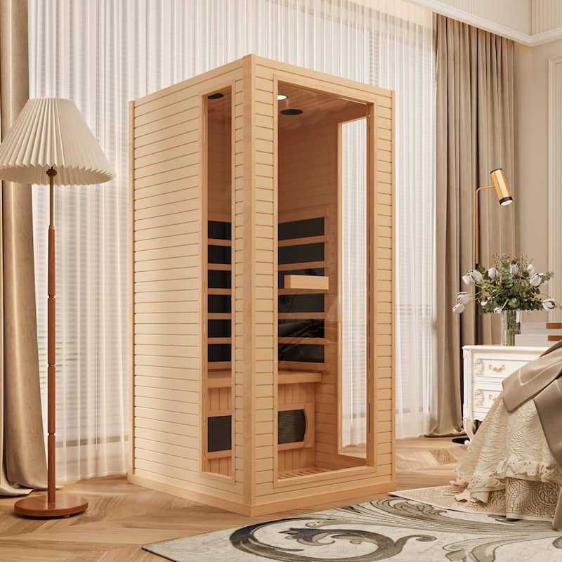 Infrared Sauna up to 4 Person with 15 Minutes Warm-up Heater Tube & Carbon Plate - 1 Person - Indoor