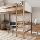 preview thumbnail 5 of 12, Twin Size Loft Bed with Teddy Fleece Upholstered Headboard & Footboard, Built-In Desk, Ladder, Safety Guardrails