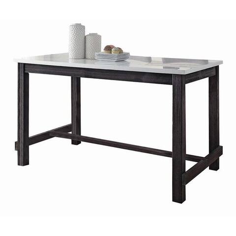 ACME Yelena Counter Height Table in Marble & Weathered Espresso