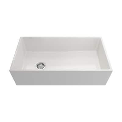 Crestwood 36" Modern Single Bowl Apron Fireclay Sink - White