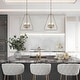 preview thumbnail 16 of 28, LALUZ Modern 4-Light Black Gold Chandelier Lantern Pendant for Kitchen Island Dining Room