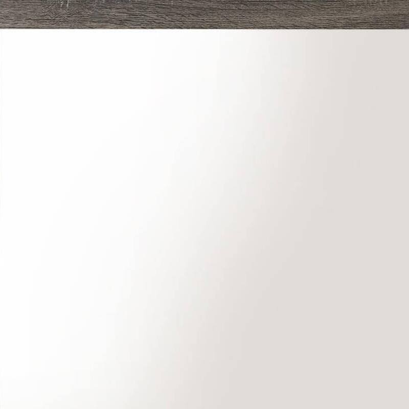 Transitional Style Grained Wood Encased Square Mirror, Gray