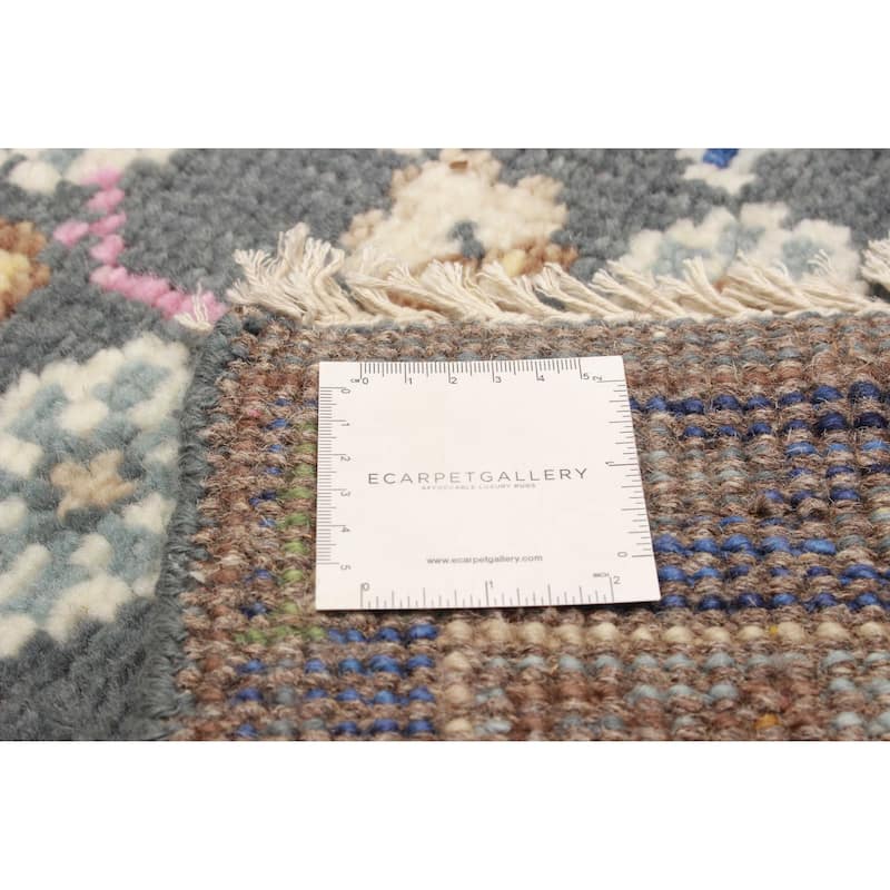 ECARPETGALLERY Hand-knotted Modern Oushak Dark Grey Wool Rug - 5'0 x 8'2