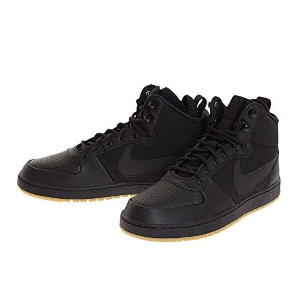 Shop Nike Men S Ebernon Mid Winter Shoe Black Black Gum Light