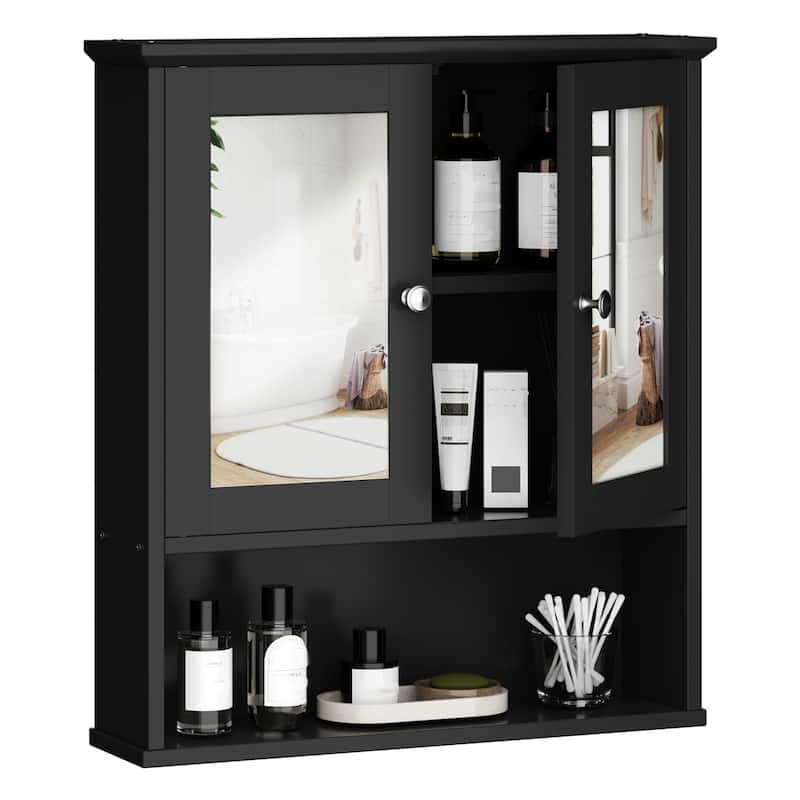 Futzca Bathroom Cabinet Wall Mounted, Storage Cabinet with Doors and Mirror