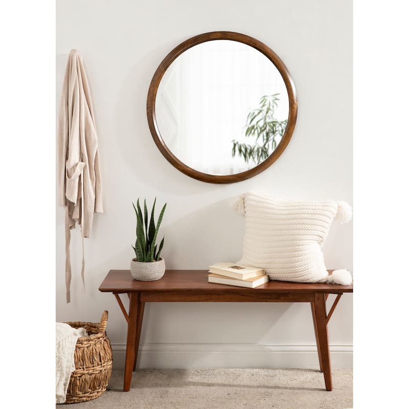 Kate and Laurel Pao Round Framed Wall Mirror