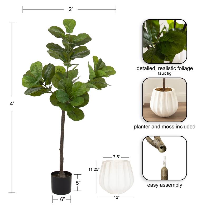 Kate and Laurel Fidmont Faux Fiddle Fig Tree