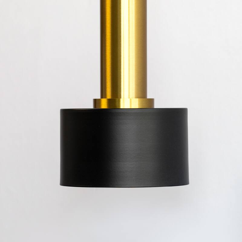 YANSUN 1-Light Metal Black and Gold Wall Sconce Lighting Industrial Minimalist Modern Wall Light Fixture for Living Room Bedroom