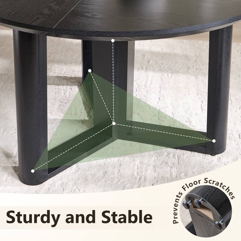 Modern Dining Table for 4-6, Round Dining Room Table for Kitchen