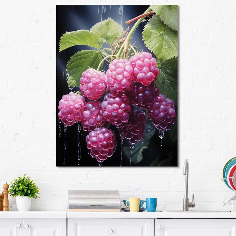 Designart "Lustrous Lilac Raspberry Radiance I" Fruits Wall Art