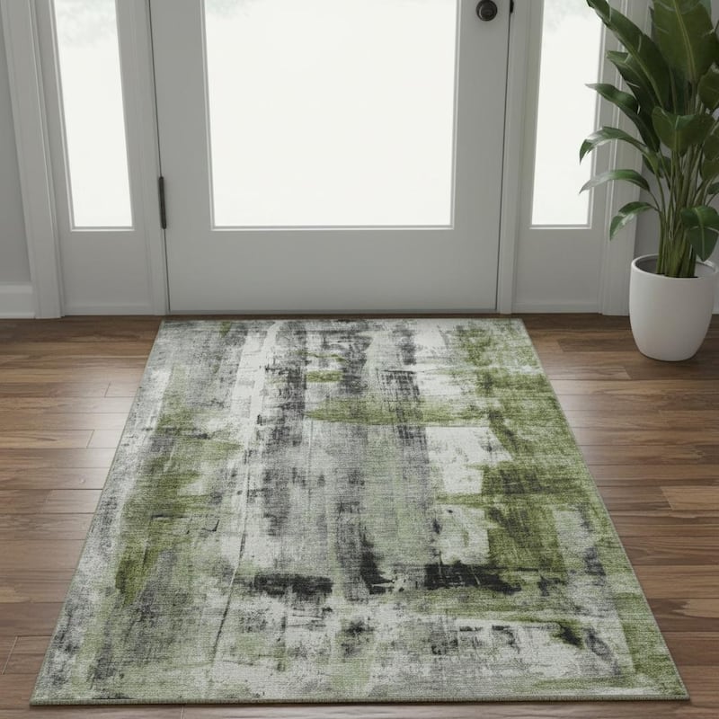 HomeRoots Abstract Transitional Rectangle Area Rug - 3' X 5' - 3' X 5'