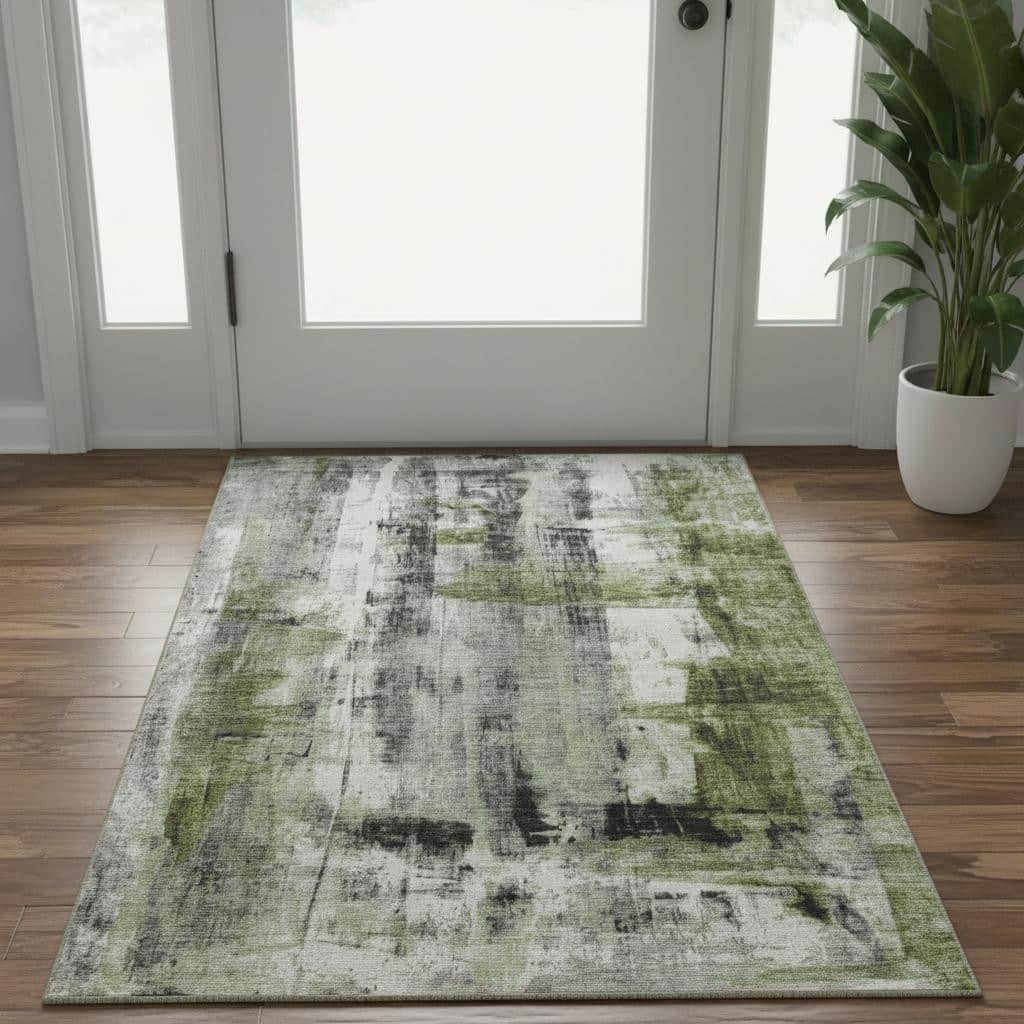 HomeRoots Abstract Transitional Rectangle Area Rug - 3' X 5'