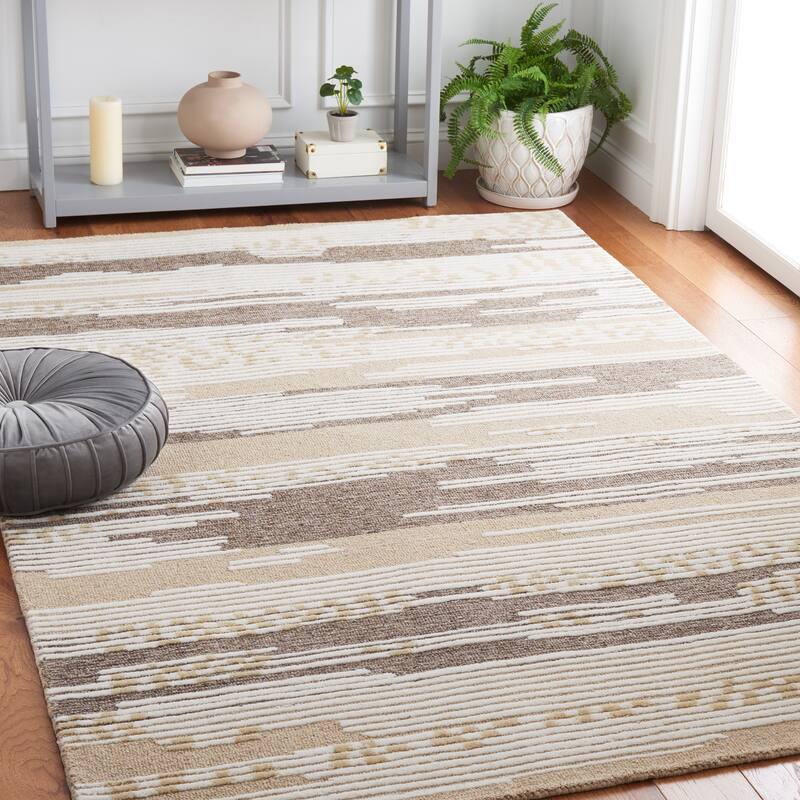 Martha Stewart by SAFAVIEH Radostina Rustic Stripe Wool Rug - 8' x 10' - Natural/Brown