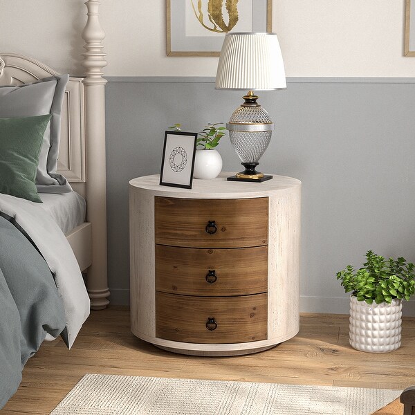 Round modern nightstand discount