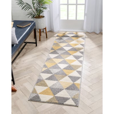 Well Woven Mid Century Modern Geometric Runner Rug - 2' x 7'3
