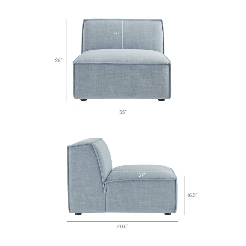 Restore 4-Piece Performance Fabric Upholstered Modular L-Shaped Sofa