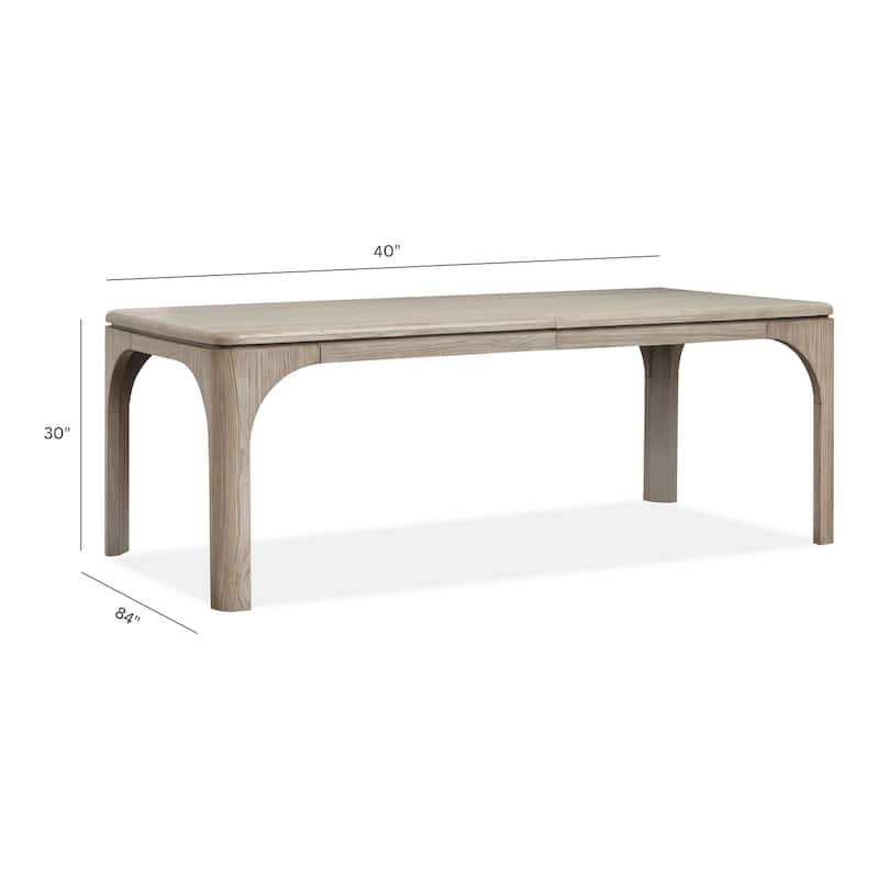 Magnussen Home Braelyn Dorian Grey Extendable Rectangular Dining Table - 40''W x 84''D x 30''H