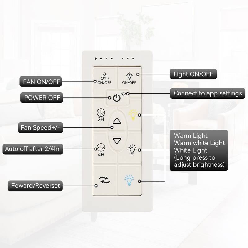 52 Inch Flush Mount Smart Ceiling Fan with Light, APP and Remote Control, Low Profile - 52 inch